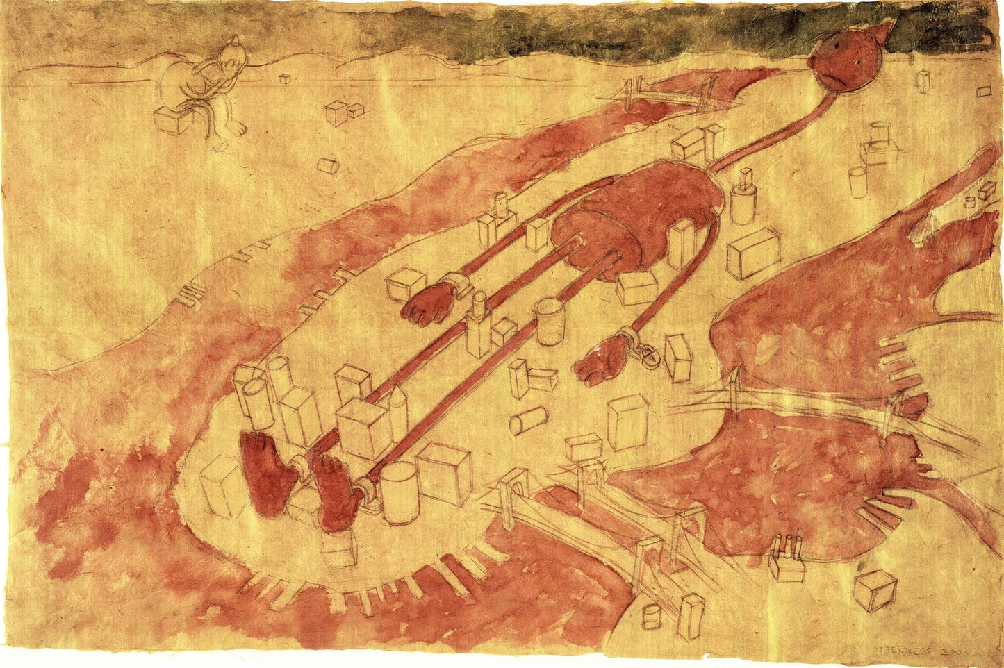 Tom Otterness Nine-Eleven Signed " Offset Lithograph