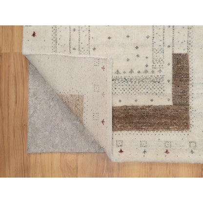 2'8"X8' Ivory Hand Knotted Lori Buft Modern Design Pure Wool Runner Rug