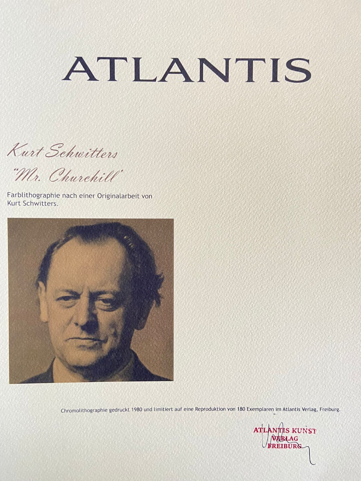 Kurt Schwitters Lithograph 180Ex