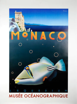 Musee Ocanographique By Razzia At Monaco Hand Signed Original Grard Coubouleix