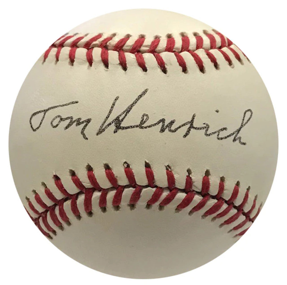 Tom Henrich Autographed Official American League Baseball (Jsa)