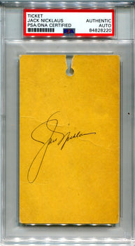 Jack Nicklaus 1967 Autographed Golf Exhibition Ticket (Psa)