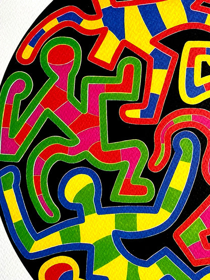Keith Haring Lithograph Coa Signed In Pen Numbered In Pencil Stamp 180 Ese