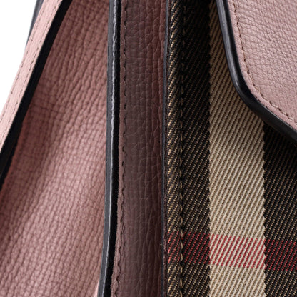 Burberry Macken Crossbody Bag Leather And House Check Canvas Small