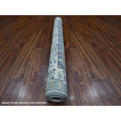 4'10"X6'1" Battleship Gray Caucasian Design Fusion Kazak Oriental Rug