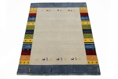 Handmade Tribal Modern Gabbeh Oriental Rug 4'7X6'5 ft Kids Room Home Carpet