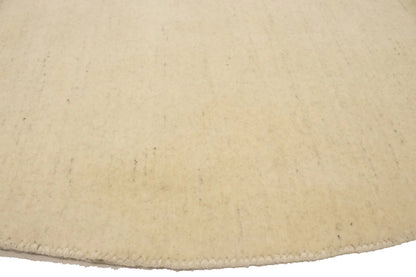 Handmade Round Oatmeal Tribal Pictorial Gabbeh Rug Modern Decor