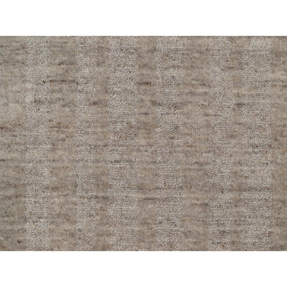 Rug 2'x3' Tan Brown Natural Wool Vertical Stripes Design Hand Loomed Mat