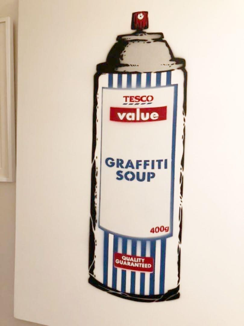 Andy Warhol homage Oversize Rene Gagnon Painting Stencil Spray on Canvas