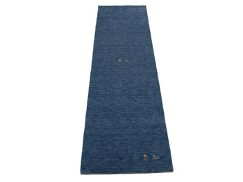 Modern Gabbeh Runner Rug 3X10 Ft Steel Blue
