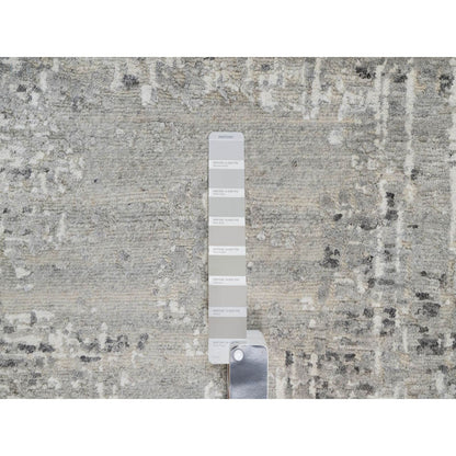 8'X10'2" Gray Hand Knotted Modern Hand Spun Undyed Natural Wool Rug