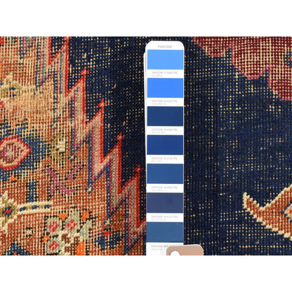 6'5"X14' Blue Antique Northwest Farsian Wool Hand Knotted Wide Runner Rug