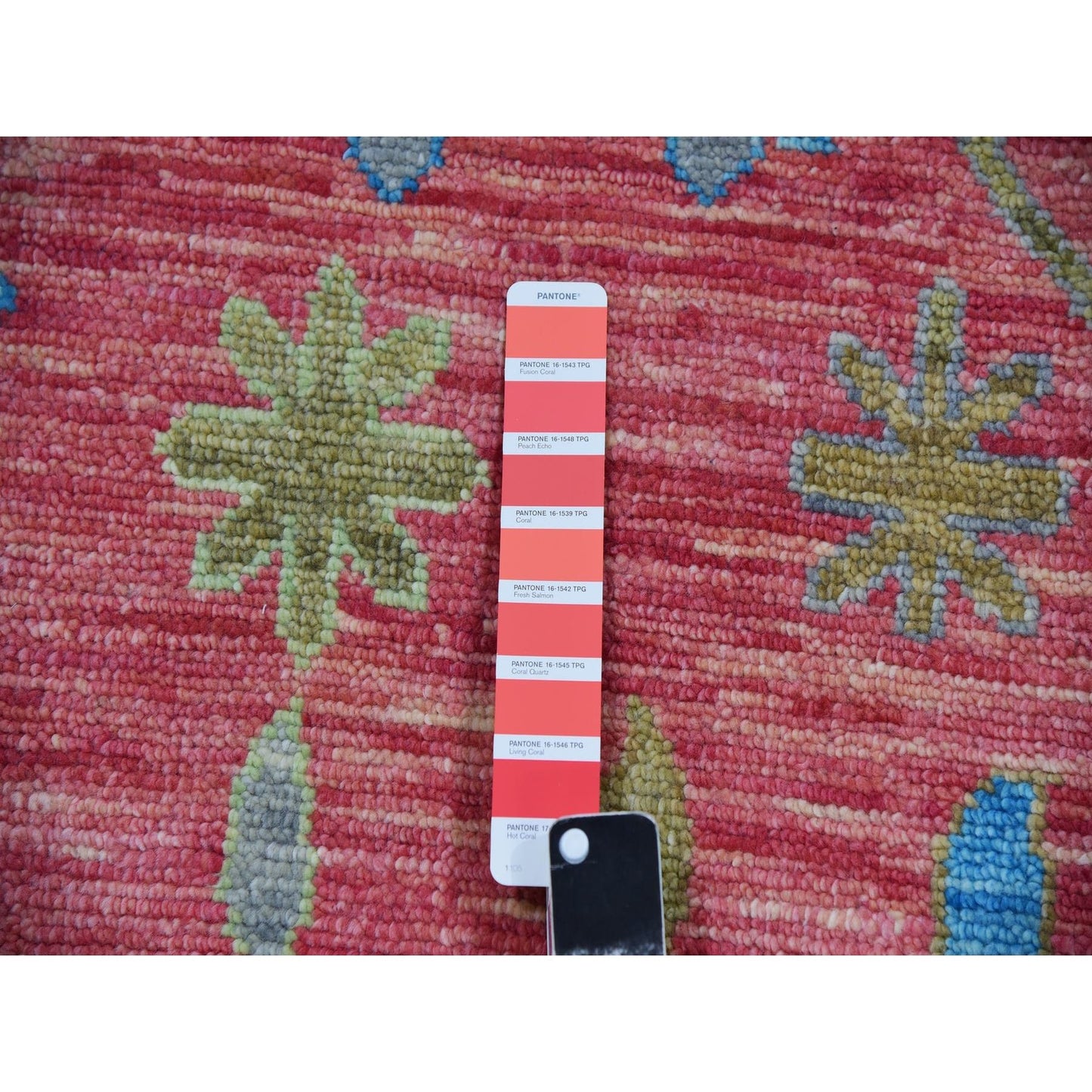 10'1"X14' Coral Pink Hand Knotted Oushak Weave And Design Pure Wool Rug