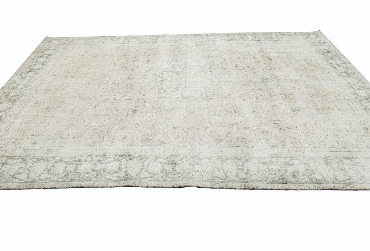 7'4X10'6 Vintage Large Antique Oriental Rug Muted Floral Distressed Wool Carpet