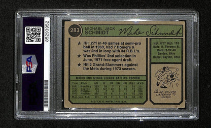 Signed Mike Schmidt 1974 Topps Phillies Card 10 Gem Mint PSA