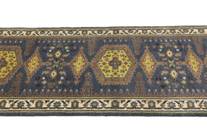 Indo-Viss Oriental Runner Rug Tribal Geometric
