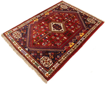 Hand-Knotted Wool Oriental Rug Vintage Tribal