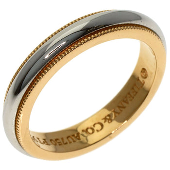 Gold TIFFANY&Co. Milgrain Ring Platinum PT950 18K Yellow