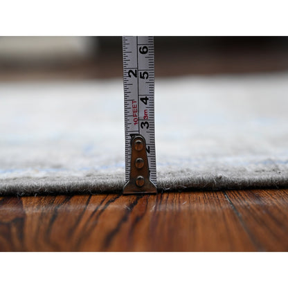 2'6"X15'3" Echo Gray Afghan Angora Oushak Xl Runner Oriental Rug