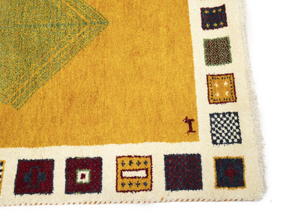 Decor Handmade Indo-Gabbeh Rug 4X6 Modern Bordered Oriental Carpet Entryway