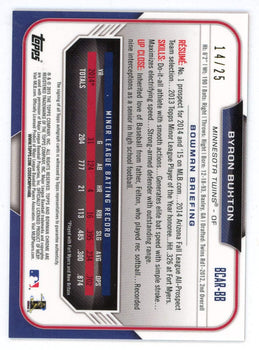 Byron Buxton Autographed Bowman Chrome Rookie Card #Bcar-Bb /25