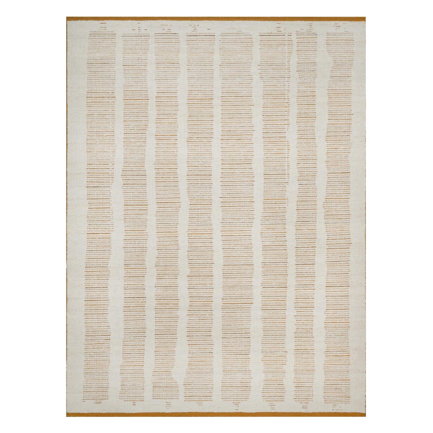 9'X12'1" Ivory Flat Weave With Pile Rug Natural Wool Hand Woven Oriental