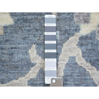 11'9"X15'7" Gray Wool Hand Knotted Afghan Angora Oushak Oversized Rug