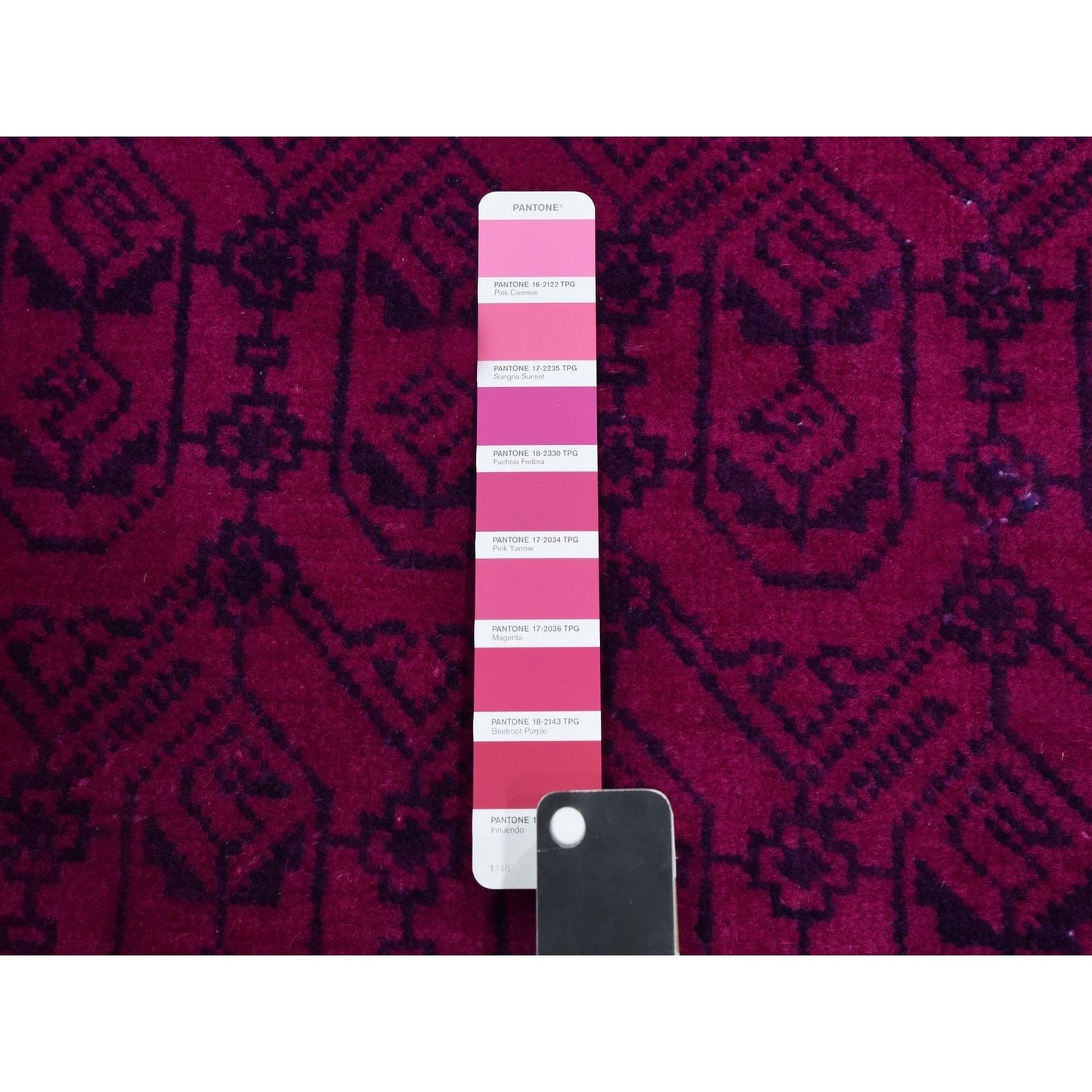 8'X9'7" Overdyed Pink 100% Cotton Hand Knotted Agra Design Rug