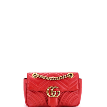 Gucci Gg Marmont Flap Bag Matelasse Leather Mini