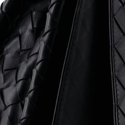 Bottega Veneta Knot Strap Shoulder Bag Intrecciato Leather Medium