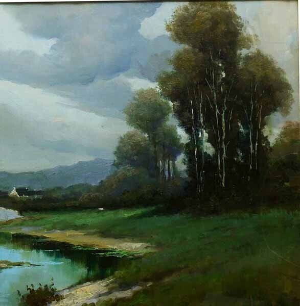 Jean Becker Original Oil Painting On Canvas French Landscape Signed Large