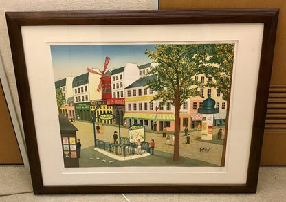 Fanch Ledan (France 1949) - Moulin Rouge Original Lithograph Signed Framed