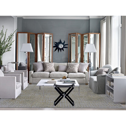 9'10"X14' Silk Gray Broken Mamluk Design Hand Loomed Wool And Silk Rug