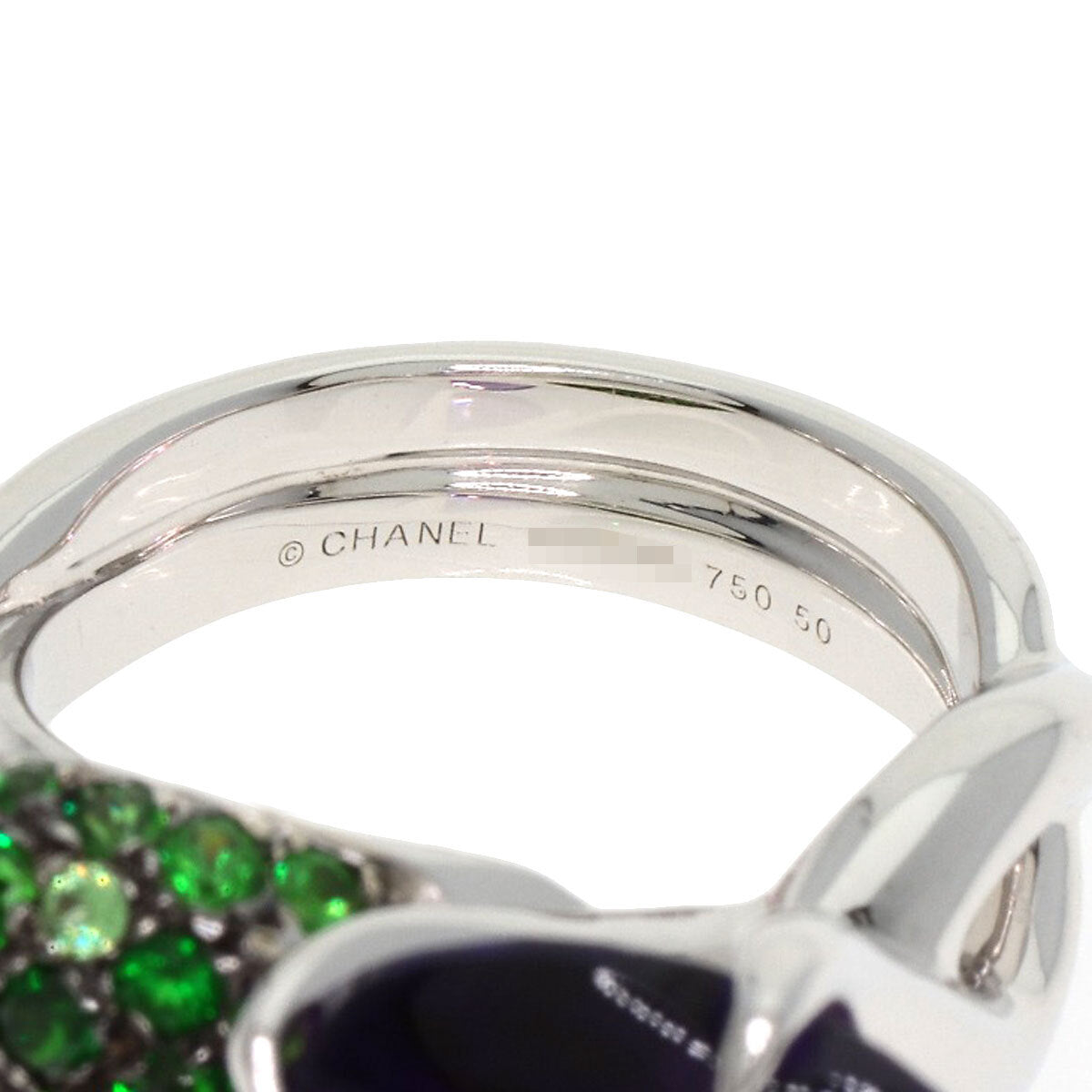 Chanel Ring Camellia Amethyst Garnet #50 K18
