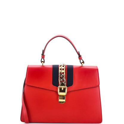 Gucci Sylvie Top Handle Bag Leather Medium
