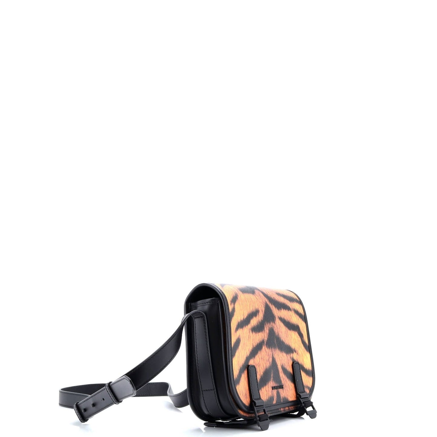 Burberry Double Buckle Flap Messenger Bag Printed Coated Canvas Small