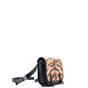 Burberry Double Buckle Flap Messenger Bag Printed Coated Canvas Small