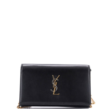 Saint Laurent Classic Monogram Wallet On Chain Leather