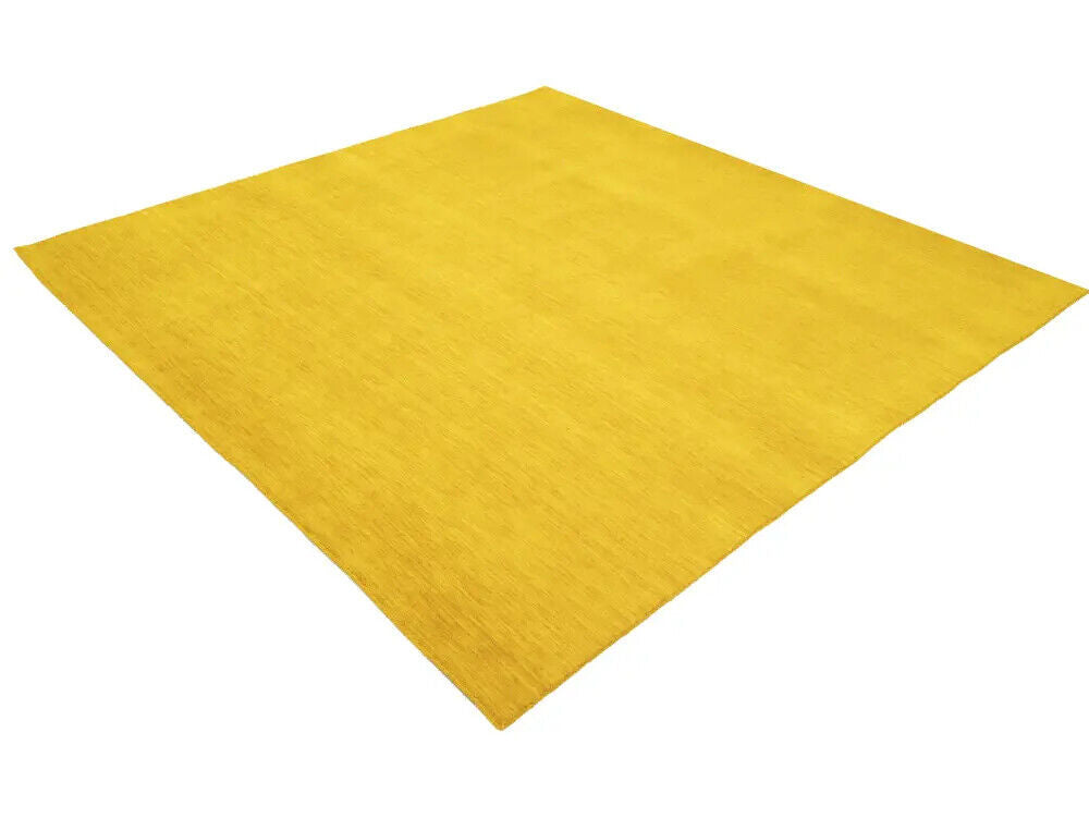 Marigold Solid Design Hand-Loomed 8X8 Gabbeh Wool