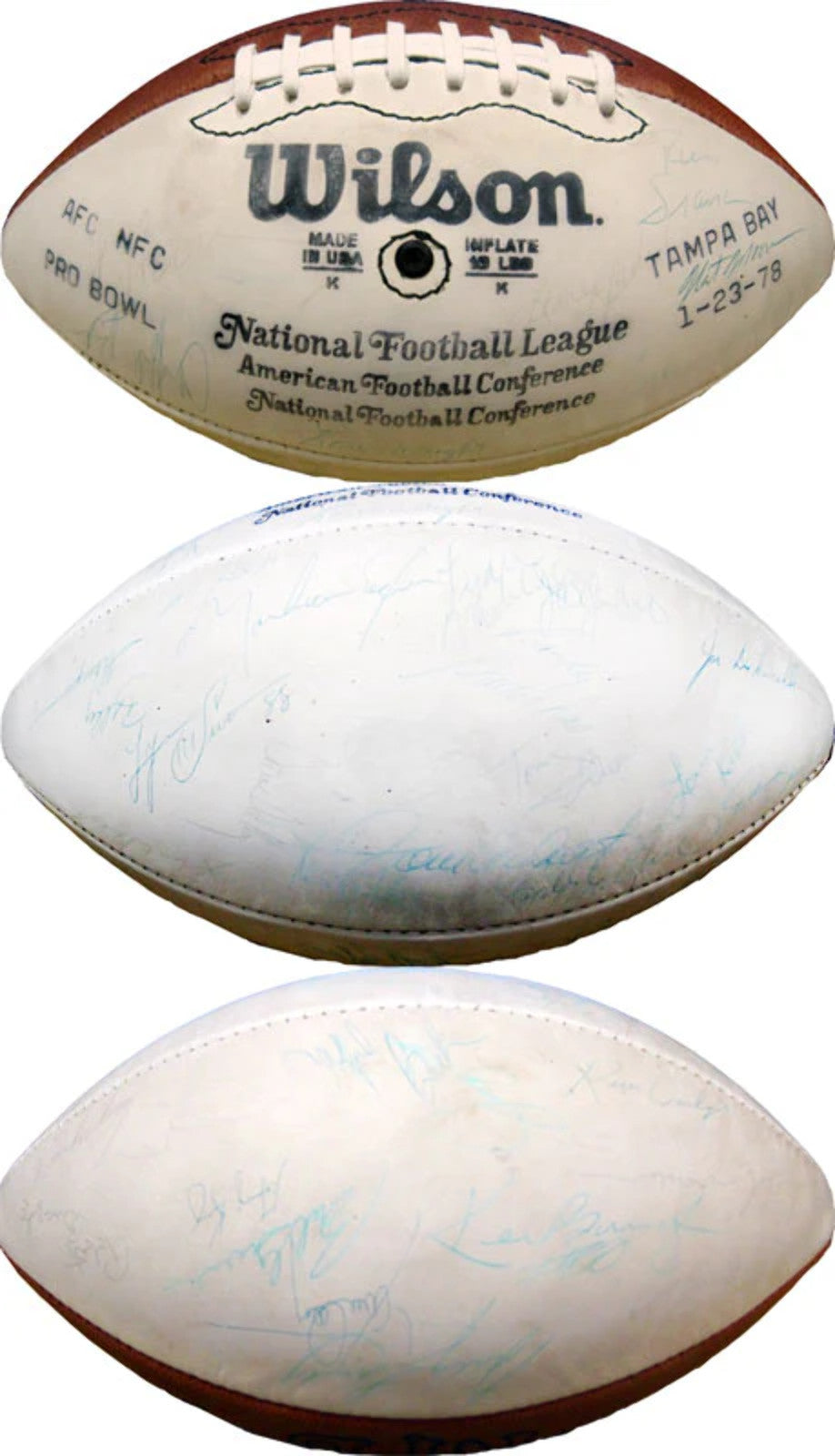 White Panel Football 1978 Autographed Pro Bowl