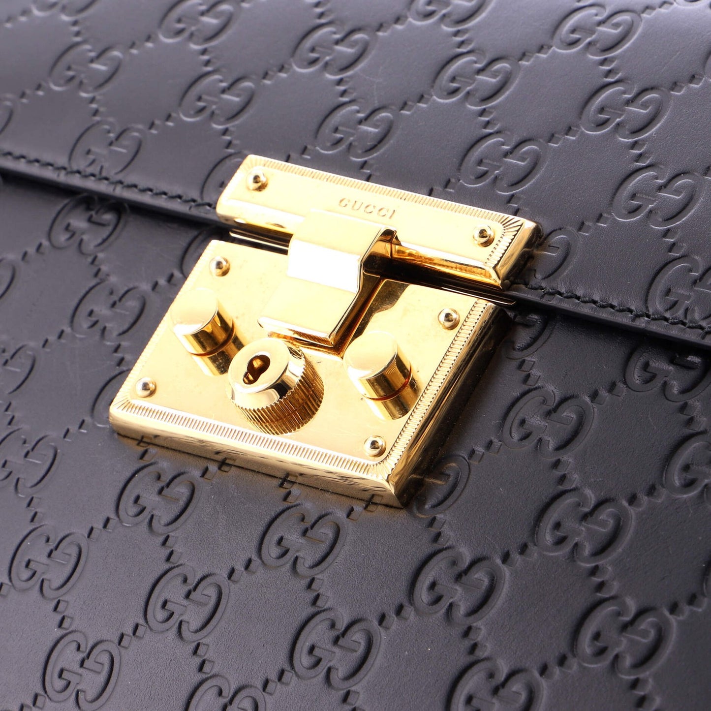 Gucci Padlock Top Handle Bag Guccissima Leather Small