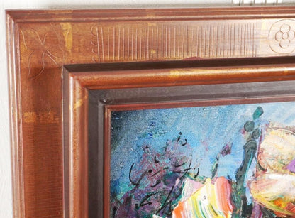 Rodolphe Caillaux "Le Bouquet Dans La Campagne" 1979 Original Oil Painting