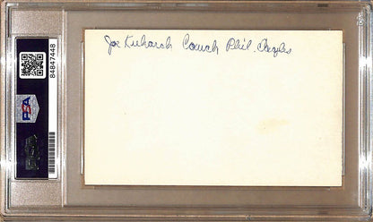 Joe Kuharich Autographed 3X5 Index Card Notre