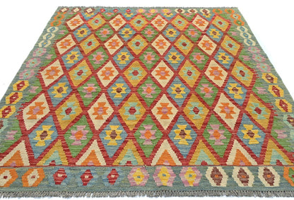 Reversible Kilim Oriental Rug Multicolored