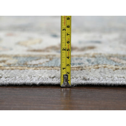 12'X17'10" Gray Oushak Design Wool Hand Knotted Oversized Oriental Rug