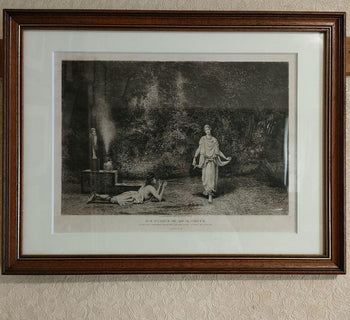 1887 Etching The Worship Of Pan In Pompeii By J.S. King After Scifoni Antique