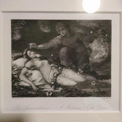 Antique Etching A Midsummer Nights Dream Oberon &