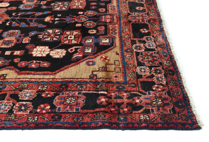 Tribal floral vintage oriental rug 5x8 ft handmade farmhouse entryway carpet