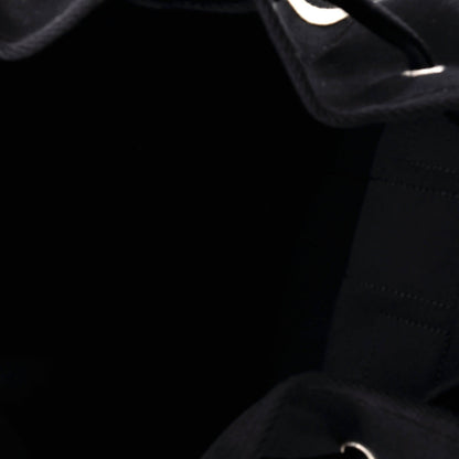 Saint Laurent Rive Gauche Drawstring Sling Bag Embroidered Canvas