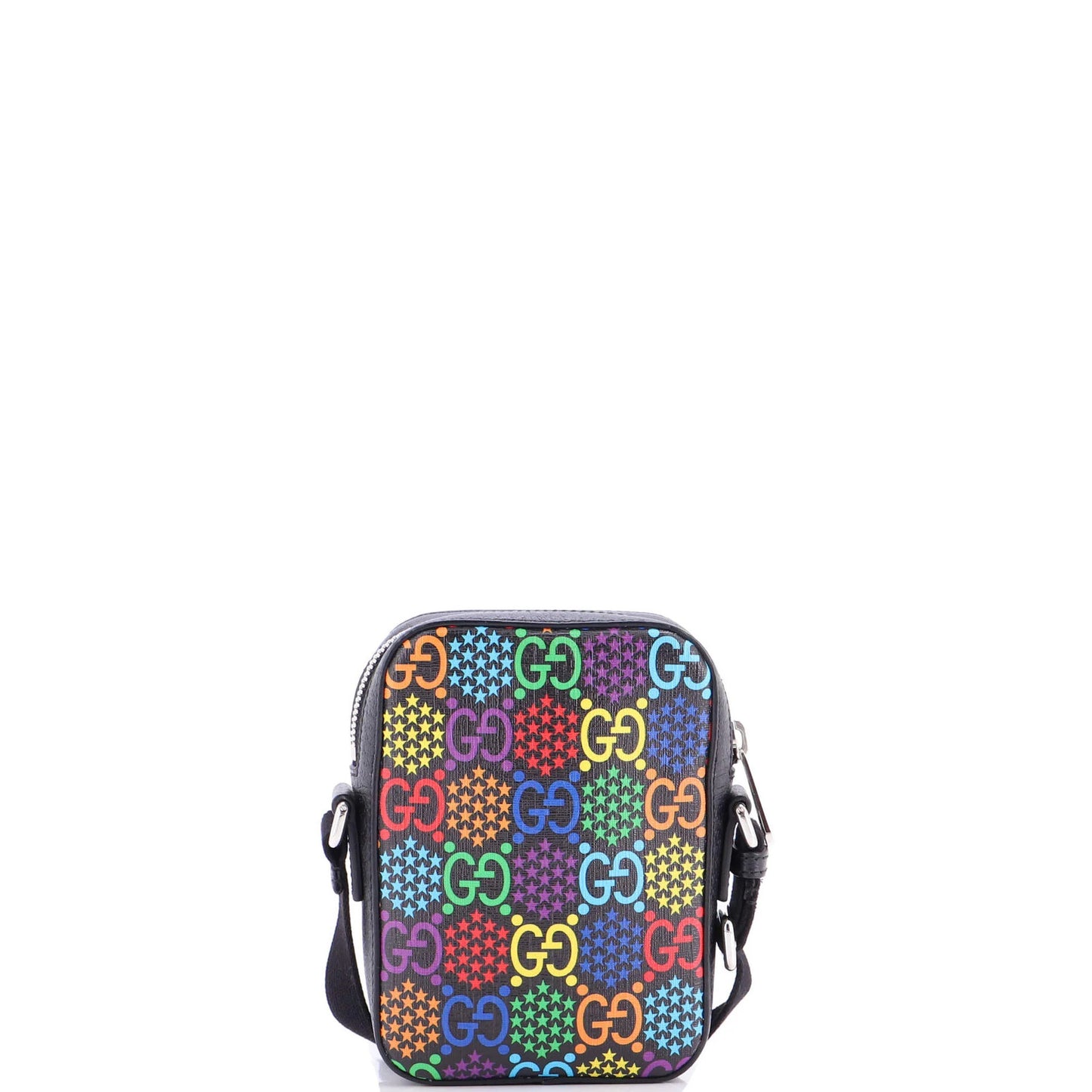 Gucci Front Zip Messenger Bag Psychedelic Print Gg Coated Canvas Mini